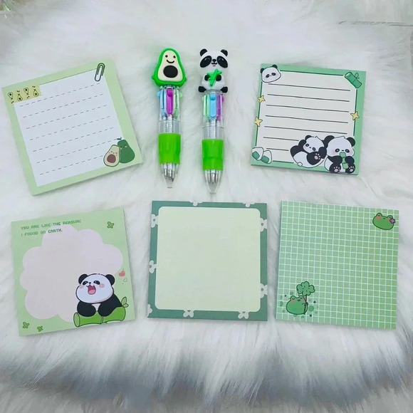 Sticky Notepads Green Theme Bundle w/ Mini pens - Picture 2 of 3